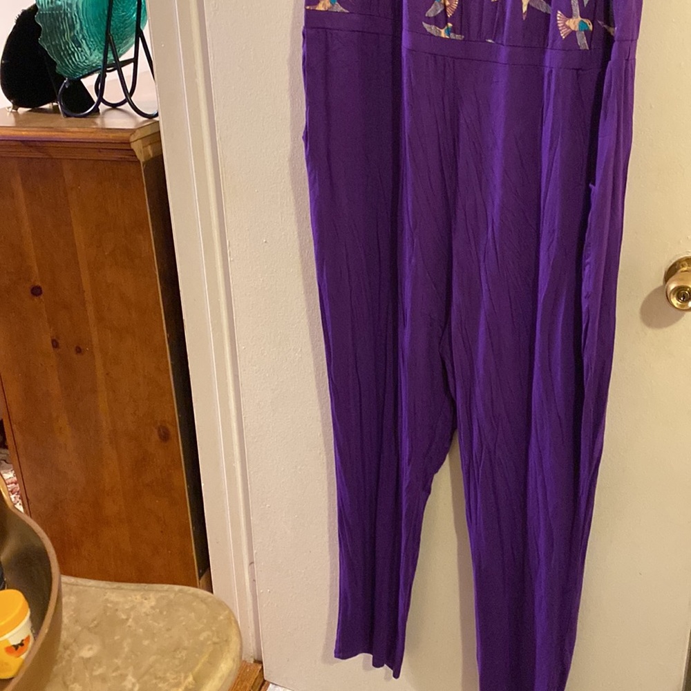 twiggy LONDON Purple Bird Print Jumpsuit - Picture 2 of 5